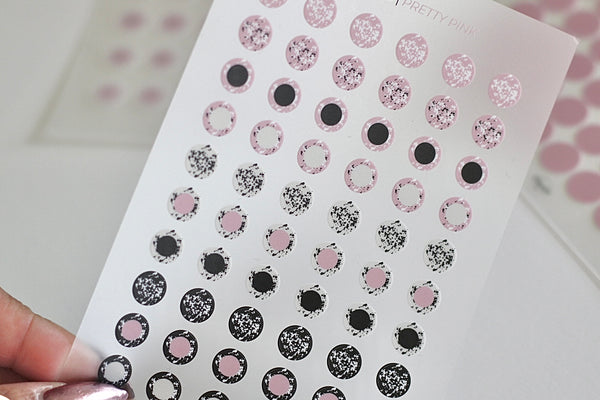 Speckled Dots Stickers-Pretty Pink