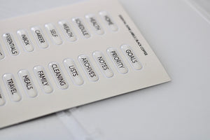 Essential Dome Divider Labels- Black Coffee