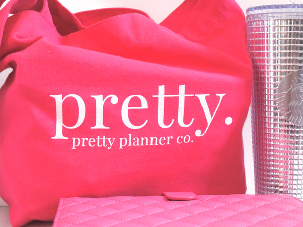 Fuchsia Pretty Canvas Tote image 1