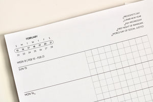 2026 Horizontal Weekly Planner Insert (Sunday Start)