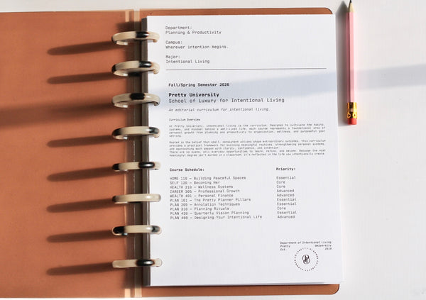 Pretty University Course Schedule Cardstock Dashboard