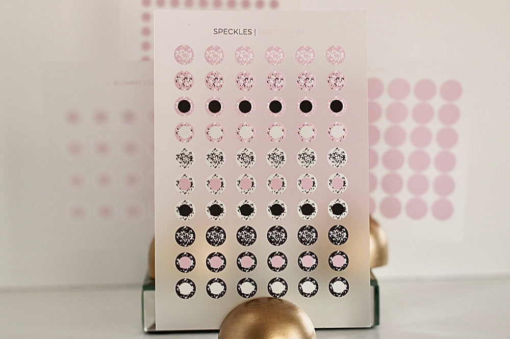 Speckled Dots Stickers-Pretty Pink