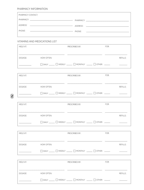 Pretty Healthy: Medical Information and Trackers Inserts image 5