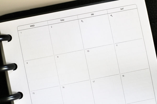 2026 Dated HHWSC Monthly Planner Insert