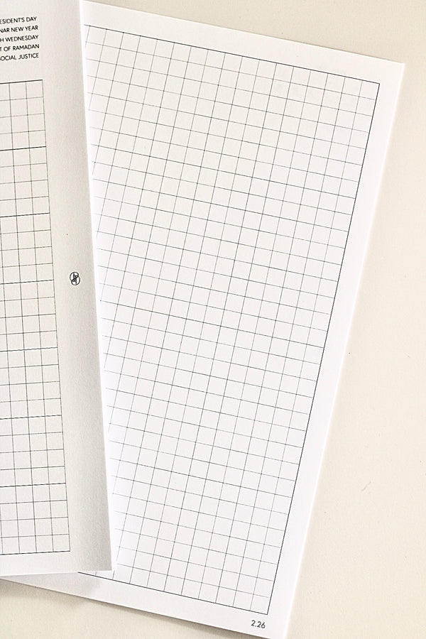 2026 Horizontal Weekly Planner Insert (Sunday Start)