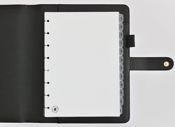 Monthly Side Tab Dividers- Black Letters A5