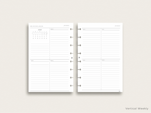 2026 DATED VERTICAL WEEKLY PLANNER INSERT (Monday Start)