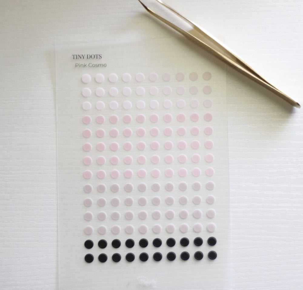 Matte Transparent Stickers Tiny Dots- Pink Cosmo image 0