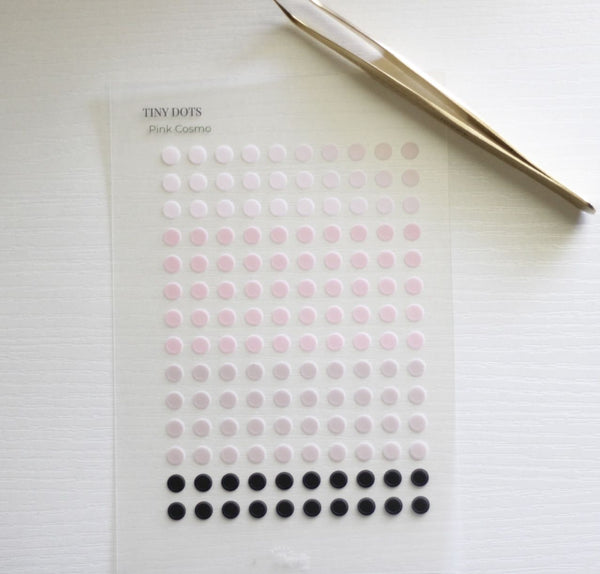 Matte Transparent Stickers Tiny Dots- Pink Cosmo image 0