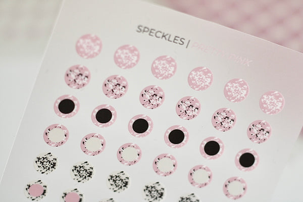 Speckled Dots Stickers-Pretty Pink