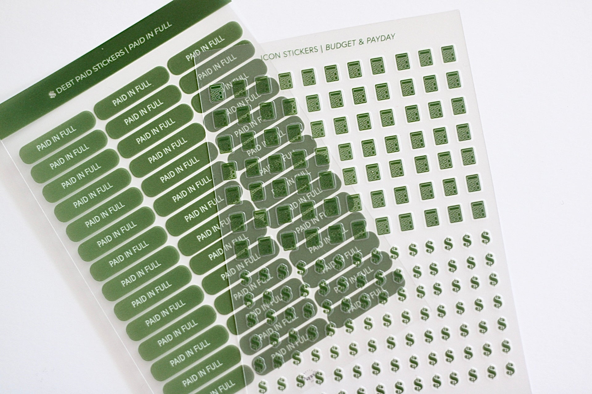 CFO Paid in Full & Tiny Budget/Payday Icon Sticker Set