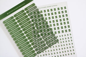 CFO Paid in Full & Tiny Budget/Payday Icon Sticker Set