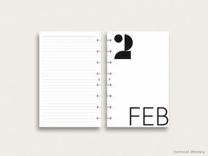 2026 DATED VERTICAL WEEKLY PLANNER INSERT (Monday Start)