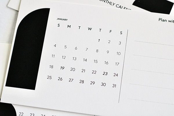 2026 Monthly Calendar Cards