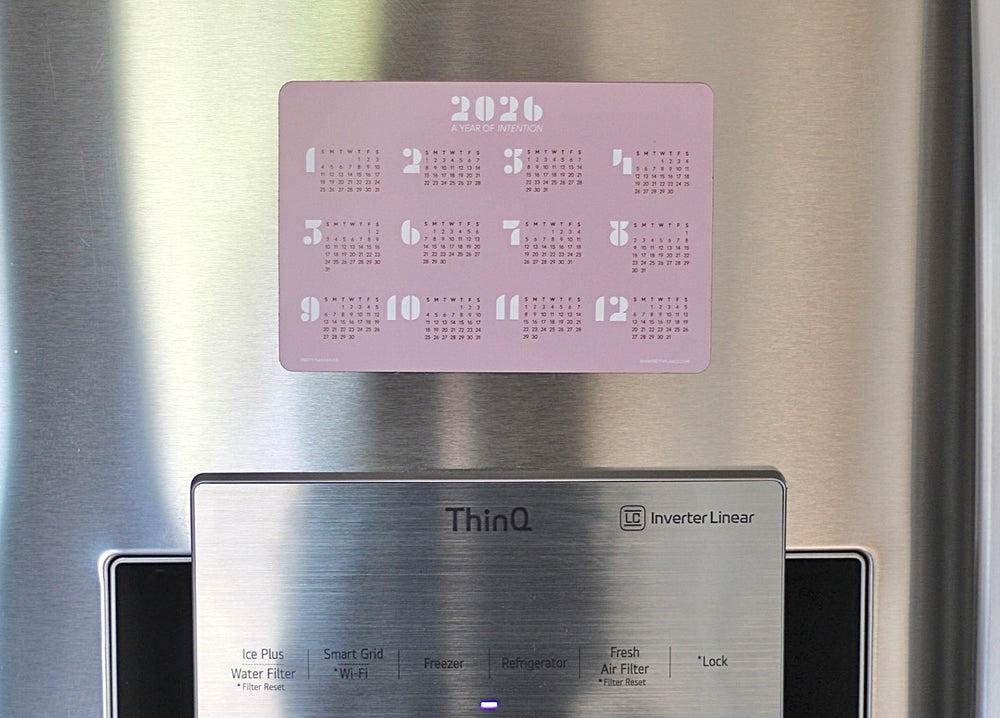 2026 Pink Print Calendar Magnet