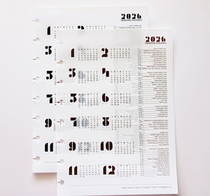 2026 Chocolate Vellum Year At A Glance