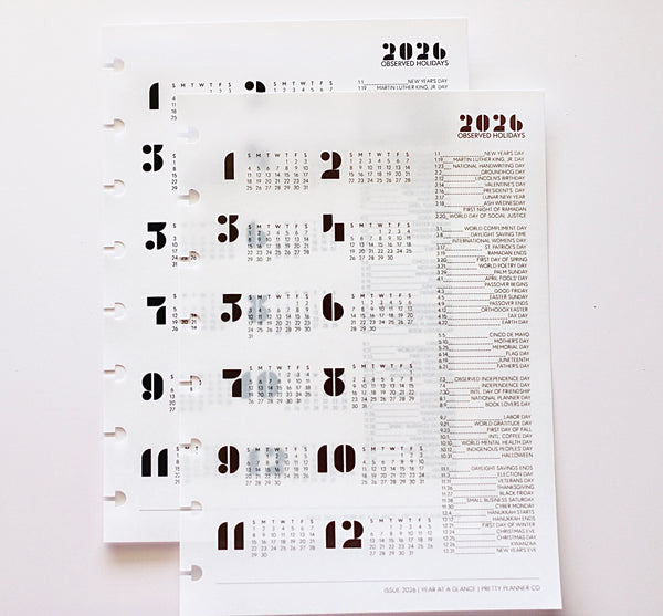 2026 Chocolate Vellum Year At A Glance