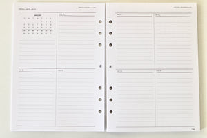 2026 DATED VERTICAL WEEKLY PLANNER INSERT (Monday Start)