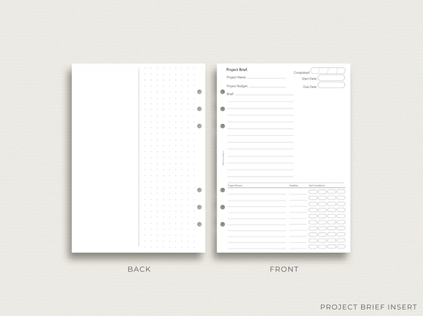 Project Brief Planner Insert (Volume 1) COMING SOON