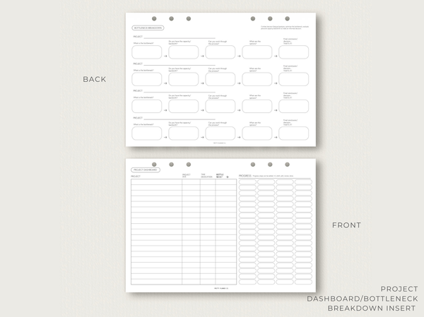 Project Dashboard and Bottleneck Breakdown Planner Insert (Volume 1)