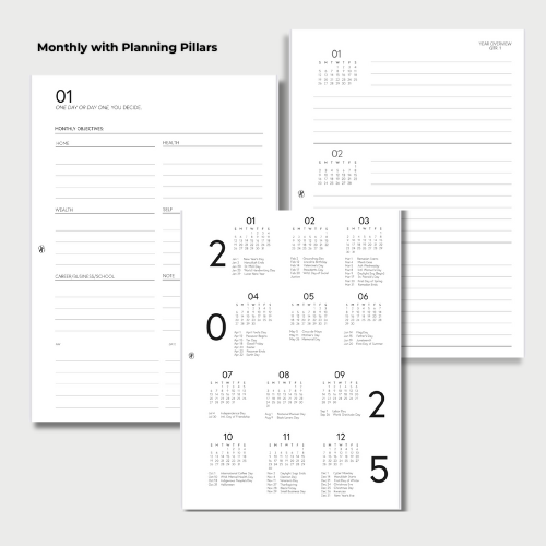 2025 Dated Monthly Inserts with Planning Pillars- HHWSC